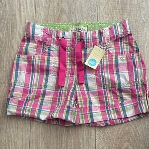 Mini Boden‎ Multicolor Plaid kids Cargo Shorts size 9y